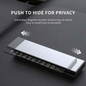 Plaque de stationnement automobile en métal de haute qualité - Panneau de signalisation de véhicule durable avec numéros et coordonnées réglables - Product Image 3