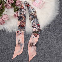 Écharpe et accessoires pour cheveux en polyester imprimé léger et respirant pour l'été, ruban pour femmes, style floral long, style musulman haut de gamme