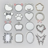 Nouvelle coque de téléphone DIY effet miroir électroplaqué, motif cœur, avec accessoires bijoux, incrustations de diamants, papillon, tête de lapin et embellisseur d'objectif