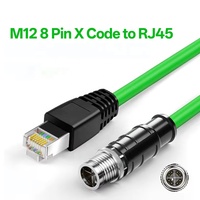 Câble Ethernet Cat6A M12 8 broches à code X personnalisé OEM pour système de caméra industrielle de vision industrielle GigE