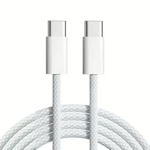 Premium 1M <b>USB</b> C Nylon Braided Data <b>Cable</b> PD 60W 3A Fast Charging Type-C <b>to</b> Type-C <b>Cable</b> for IP 15 16 Pro Max - Product Image 1