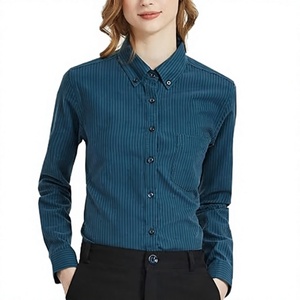 Chemise d'uniforme professionnelle à manches longues en coton Oxford 100 % rayé, style simple et polyvalent, nouvelle collection Printemps-Été 2026 pour femme - Product Image 4