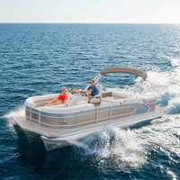 Bateau ponton en aluminium Allhouse de 25 pieds, bateau de loisirs, bateau de pêche, fabriqué en Chine, à vendre