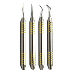Periotome dentaire manuel en acier inoxydable, extracteurs de racines, kit d'extraction dentaire flexible 4 pièces Classe I - Product Image 1
