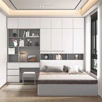 Lit superposé en bois moderne de nouvelle conception avec rangement pour chambre d'enfant, taille complète, meubles pour la maison, l'appartement et l'école