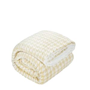 Houndstooth Sherpa <b>Throw</b> Blanket , Ultra Soft <b>Throw</b> Blanket for Bed Couch Sofa, Cozy Plush Fleece Blanket for All Season,<b>Yellow</b> - Product Image 1
