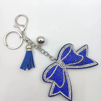 2025 nouveau créatif verre porte-clés cristal strass arc gland pendentif Cheer arc voiture accessoires et sac avec porte-clés cadeau