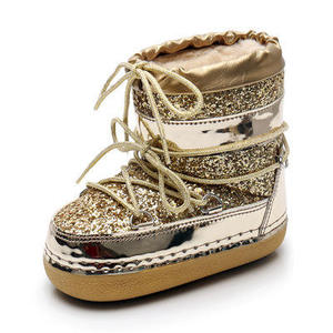Bottes d'hiver en cuir de mouton scintillant haut de gamme, style familial 2024, nouvelle collection, pour mères et <span class=keywords><strong>enfants</strong></span>, style lune - Product Image 5