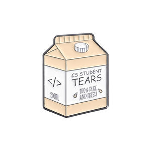 可爱搞笑三角尺搪瓷翻领针烧杯科学实验室奶盒果汁形状纪念品紫外胶印 - Product Image 6