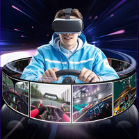 Simulateur de course VR Somatosensoriel G Race : Ensemble complet d'équipement de jeu, simulateur de rallye avec siège de liberté et cockpit