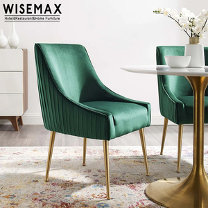 WISEMAX Luxury Stainless Steel Furniture Modern Gold Metal Accent <strong>Chair</strong> Leisure Navy Blue <strong>Velvet</strong> Upholstered <strong>Dining</strong> <strong>Chair</strong> - Product Image 5