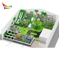 Nouvelle Aire de Jeux Intérieure pour Enfants HAPPY ZONE, Thème Jungle Personnalisé, Toboggan Multi-niveaux, Labyrinthe, Certifiée EN1176/CE/ASTM