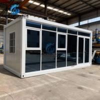 Conteneur modulaire préfabriqué de 20 pieds, détachable, en acier, panneau sandwich, bar, bureau, café, cabine, mini-maison