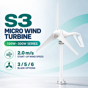 เครื่องกำเนิดไฟฟ้าพลังงานลมแบบแกนนอน 200W 300W สำหรับสำรองไฟบ้านนอกกริด ระบบพลังงานหมุนเวียน 12V 24V สำหรับใช้ในบ้าน - Product Image 1