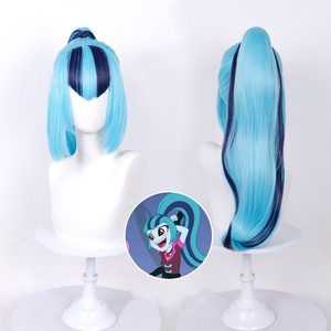 Venta al por mayor de pelucas sintéticas de 80 cm de largo de la <span class=keywords><strong>serie</strong></span> Siren para <span class=keywords><strong>cosplay</strong></span> de <span class=keywords><strong>anime</strong></span>, Adagio, Dazzle, Sonata, Dusk, Aria, Blaze, para fiestas de Halloween, pelucas de cola de caballo. - Product Image 3