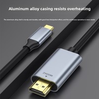 Câble adaptateur tressé noir USB Type-C pour écran 4K 8K, miroir haute définition, conducteur en cuivre étamé, mâle-mâle BJC
