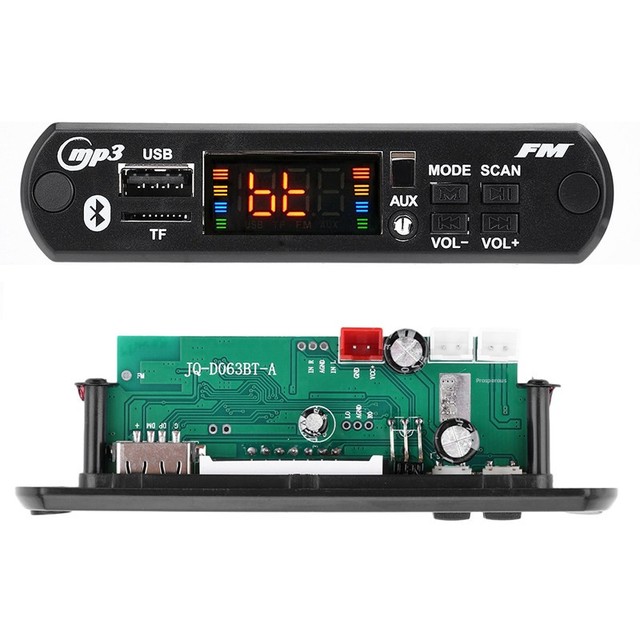2x40W Amplifier Board Bluetooth Car Audio MP3 Decoder with Bluetooth Hands-free Calling DC 7V26V Model DC7V-26V