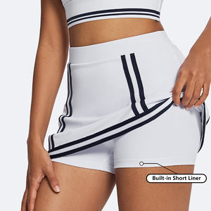 हिंगिटो कस्टम थोक रंग-ब्लॉक-लाइन स्कर्ट निर्मित छोटी लाइनर महिला टेनिस स्कर्ट - Product Image 2