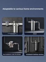 Préfiltre en acier inoxydable pour toute la maison avec filtration 1 micron, débit de 3000 L/h et rétention des minéraux