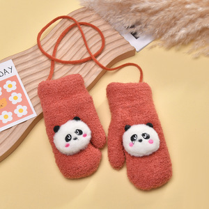 Găng tay dệt kim mù<span class=keywords><strong>a</strong></span> đông cho trẻ em với thiết kế phim hoạt hình cừu, dây buộc, lót lông cừu, ấm áp, chống gió và dày. - Product Image 6