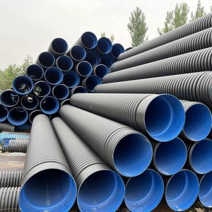 Tuyau de drainage souterrain en HDPE à double paroi ondulé, diamètre de drainage <span class=keywords><strong>200</strong></span>, noir et bleu, 16 pouces, 12 pouces, Sn8 chinois - Product Image 3