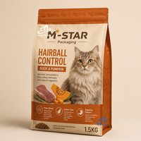 Fournisseur de sacs pour aliments pour animaux de compagnie pour emballages personnalisés de nourriture pour chiens avec fermeture éclair, soufflet latéral et finition mate premium