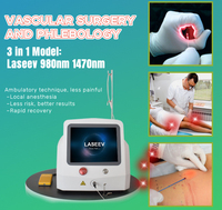 Thérapie laser endoveineuse EVLT, fibre laser 980 1470 nm, machine laser pour l'élimination des varices des jambes