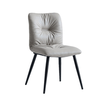 Chaise de salle à manger de luxe, style chaise d'appoint, structure métallique, revêtement en cuir PU, dossier capitonné, mobilier moderne pour la maison, le bureau et la salle à manger