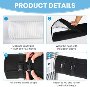 Manchon isolant pour <span class=keywords><strong>tuyau</strong></span> de climatiseur portable, housse isolante pour <span class=keywords><strong>tuyau</strong></span> d'évacuation de climatiseur portable, compatible avec les tuyaux d'évacuation de 5 et 5,9 pouces de diamètre - Product Image 4