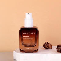 Bouteille en verre à pompe pour lotion, avec logo personnalisé, luxe, 40 ml, 100 ml, 120 ml, dégradé ambre, fond épais, pour crème pour le visage, sérum, emballage