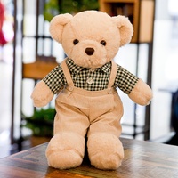 Jouet en peluche ours mignon pour enfants, en coton PP doux, avec design à câliner, en peluche courte