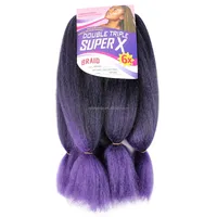 Extensions de tresses synthétiques pré-étirées Jumbo 400 grammes, texture YAKI, 6X, pour tresses africaines