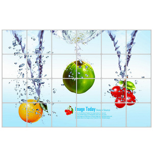 Aixin Kitchen Wall Sticker Flower Pattern Self-Adhesive Oil Proof Waterproof Square Tile Decal - Product Image 3