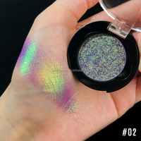 Bubuk Mineral Metalik Tekan Tahan Air Multichrome Chameleon Glow 3 Warna Pigmen Tinggi yang Dapat Disesuaikan, Eyeshadow Shimmer