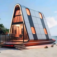 Maison préfabriquée modulaire mobile de type capsule triangulaire, facile à assembler, pour Airbnb, hôtel, complexe hôtelier, glamping en plein air