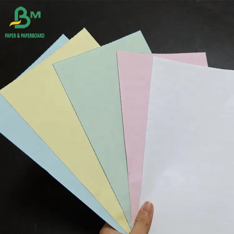 50g 60g 3inch Core Pink Green Blue Yellow Carbonless Copy Jumbo Paper Sheets Invoice Printing Papel