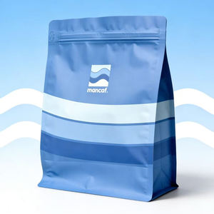 Bolsa con cierre hermético personalizada, reciclable, laminada, con base plana y válvula para envasado de alimentos para mascotas y granos de café. - Product Image 1