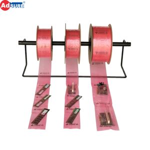 Custom ESD frontal claro blanco opaco plástico perforado opaco preabierto automático bolsas en un rollo - Product Image 1