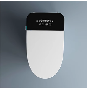 Toilet cerdas terpasang di lantai, Wc Toilet cerdas p-trap operasi otomatis Flush Bon Cau Thong Roy Sensor terbuka otomatis satu bagian Bidet pintar - Product Image 4