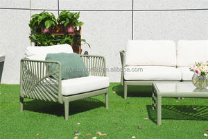 Divano da giardino singolo in <span class=keywords><strong>plastica</strong></span> verde nuovo design con cuscino imbottito - Product Image 5