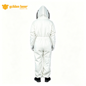 Nouvelle combinaison d'apiculture en coton blanc avec capuche ventilée et gants pour la protection en apiculture - Product Image 3