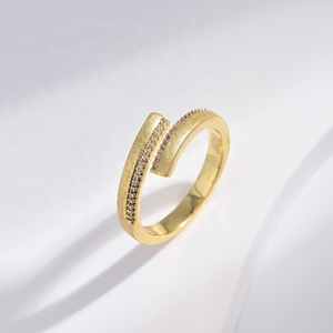 factory price plata 925 sterling <b>silver</b> woman fashion <b>ring</b> geometric open <b>adjustable</b> dainty 14k 18k gold plated <b>rings</b> for girls - Product Image 5