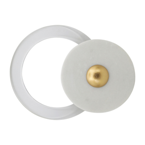 Scultura da parete in acrilico e quarzo con anelli per decorare soggiorno e camera da letto - Product Image 4