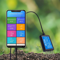 Testeur de sol intelligent J&R 8-en-1 USB : Analyseur en temps réel d'EC, de pH, d'humidité, de température et de salinité pour NPK
