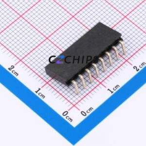 FH2.54-06-08PWD Pin Socket Bent Lead Through Hole,P=2.54mm Connector 1x8P 2.54mm Square Hole Right Angle Insert - Product Image 2