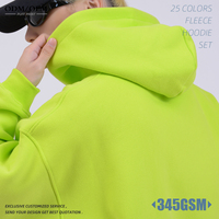 Ensemble de sweat-shirts et pantalons de survêtement en molleton respirant doublé de polaire 345 g/m², poids lourd, grande taille, pour l'hiver