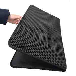 Bac à litière pour chat en EVA, amovible et lavable, anti-dérapant, pliable, double couche, tapis pour litière pour chat - Product Image 1