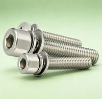 201 Stainless Steel Hex Socket Cap Head Combination Screws, with Flat & Spring Washers, Machine Bolts for Fastening Repair