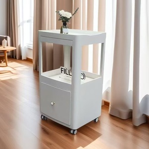 Minimalist White Fillmed Beauty Salon <b>Trolley</b> Cart Mobile Esthetician Cart with Drawer Professional Med Spa Equipment <b>Trolley</b> - Product Image 5