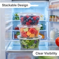 Contenants alimentaires en plastique transparent, compatibles micro-ondes, boîte à emporter pour la restauration rapide avec couvercle pour l'emballage de pâtes, fruits et légumes